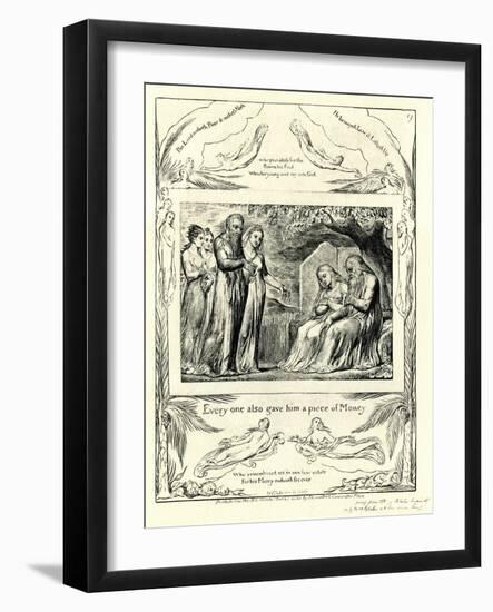 The Book of Job42:11 illustrated by william Blake-William Blake-Framed Giclee Print