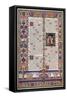 The Book of Psalms,From Volume I of the Bible of Borso D'Este,Illuminated by Taddeo Crivelli-null-Framed Stretched Canvas