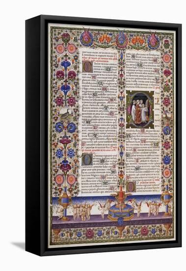 The Book of Psalms,From Volume I of the Bible of Borso D'Este,Illuminated by Taddeo Crivelli-null-Framed Stretched Canvas