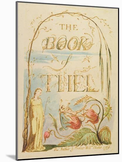 The Book of Thel, Plate 2 (Title Page), 1789-William Blake-Mounted Giclee Print