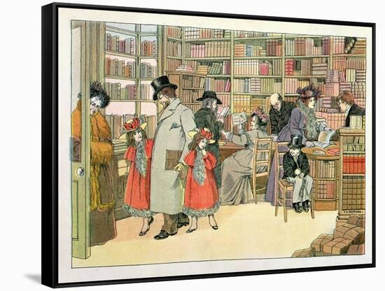 The Book Shop, from "The Book of Shops," 1899-Francis Donkin Bedford-Framed Stretched Canvas