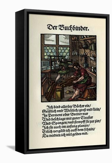 The Bookbinder-Jost Amman-Framed Stretched Canvas