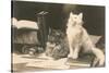 The Bookkeepers, Cats on Desk-null-Stretched Canvas