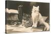 The Bookkeepers, Cats on Desk-null-Stretched Canvas