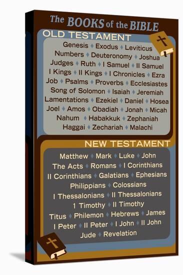 The Books of the Bible - Inspirational-Lantern Press-Stretched Canvas
