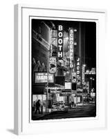 The Booth Theatre at Broadway - Urban Street Scene by Night with a NYPD Police Car - Manhattan-Philippe Hugonnard-Framed Photographic Print