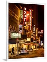 The Booth Theatre at Broadway - Urban Street Scene by Night with a NYPD Police Car - Manhattan-Philippe Hugonnard-Framed Photographic Print