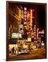 The Booth Theatre at Broadway - Urban Street Scene by Night with a NYPD Police Car - Manhattan-Philippe Hugonnard-Framed Photographic Print