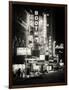 The Booth Theatre at Broadway - Urban Street Scene by Night with a NYPD Police Car - Manhattan-Philippe Hugonnard-Framed Photographic Print