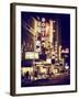 The Booth Theatre at Broadway - Urban Street Scene by Night with a NYPD Police Car - Manhattan-Philippe Hugonnard-Framed Photographic Print