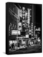 The Booth Theatre at Broadway - Urban Street Scene by Night with a NYPD Police Car - Manhattan-Philippe Hugonnard-Framed Stretched Canvas