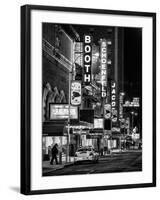 The Booth Theatre at Broadway - Urban Street Scene by Night with a NYPD Police Car - Manhattan-Philippe Hugonnard-Framed Art Print