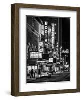 The Booth Theatre at Broadway - Urban Street Scene by Night with a NYPD Police Car - Manhattan-Philippe Hugonnard-Framed Art Print