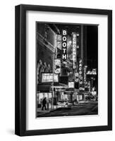 The Booth Theatre at Broadway - Urban Street Scene by Night with a NYPD Police Car - Manhattan-Philippe Hugonnard-Framed Art Print