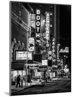 The Booth Theatre at Broadway - Urban Street Scene by Night with a NYPD Police Car - Manhattan-Philippe Hugonnard-Mounted Art Print