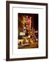 The Booth Theatre at Broadway - Urban Street Scene by Night with a NYPD Police Car - Manhattan-Philippe Hugonnard-Framed Art Print