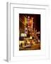 The Booth Theatre at Broadway - Urban Street Scene by Night with a NYPD Police Car - Manhattan-Philippe Hugonnard-Framed Art Print