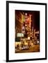 The Booth Theatre at Broadway - Urban Street Scene by Night with a NYPD Police Car - Manhattan-Philippe Hugonnard-Framed Art Print