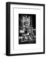 The Booth Theatre at Broadway - Urban Street Scene by Night with a NYPD Police Car - Manhattan-Philippe Hugonnard-Framed Art Print