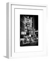 The Booth Theatre at Broadway - Urban Street Scene by Night with a NYPD Police Car - Manhattan-Philippe Hugonnard-Framed Art Print