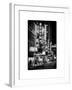 The Booth Theatre at Broadway - Urban Street Scene by Night with a NYPD Police Car - Manhattan-Philippe Hugonnard-Framed Art Print