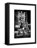 The Booth Theatre at Broadway - Urban Street Scene by Night with a NYPD Police Car - Manhattan-Philippe Hugonnard-Framed Stretched Canvas