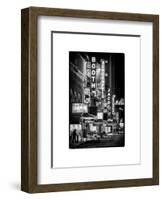 The Booth Theatre at Broadway - Urban Street Scene by Night with a NYPD Police Car - Manhattan-Philippe Hugonnard-Framed Art Print