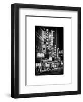 The Booth Theatre at Broadway - Urban Street Scene by Night with a NYPD Police Car - Manhattan-Philippe Hugonnard-Framed Art Print