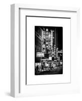 The Booth Theatre at Broadway - Urban Street Scene by Night with a NYPD Police Car - Manhattan-Philippe Hugonnard-Framed Art Print