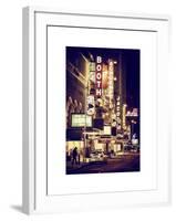 The Booth Theatre at Broadway - Urban Street Scene by Night with a NYPD Police Car - Manhattan-Philippe Hugonnard-Framed Art Print