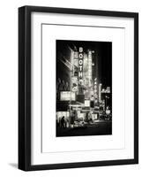 The Booth Theatre at Broadway - Urban Street Scene by Night with a NYPD Police Car - Manhattan-Philippe Hugonnard-Framed Art Print