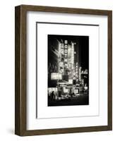 The Booth Theatre at Broadway - Urban Street Scene by Night with a NYPD Police Car - Manhattan-Philippe Hugonnard-Framed Art Print