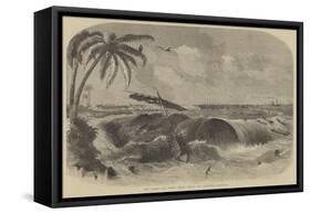 The Bore, or Great Tidal Wave, at Calcutta-null-Framed Stretched Canvas