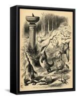 The Borogoves, Toves and the Raths, Illustration from 'Through the Looking Glass' by Lewis…-John Tenniel-Framed Stretched Canvas