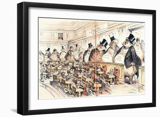 The Bosses of the Senate from the American Magazine 'Puck', January 23rd 1889-Joseph Keppler-Framed Giclee Print