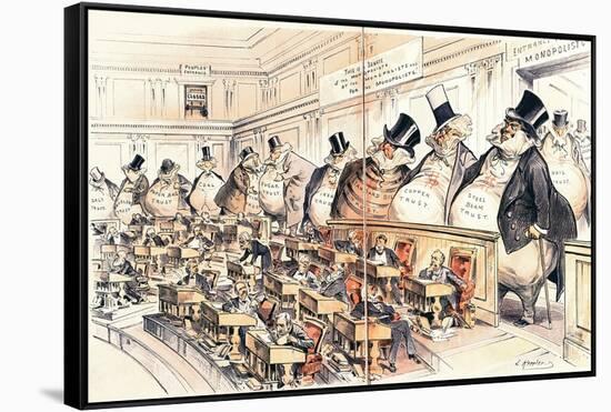 The Bosses of the Senate from the American Magazine 'Puck', January 23rd 1889-Joseph Keppler-Framed Stretched Canvas