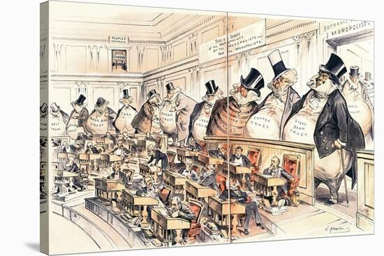 The Bosses of the Senate from the American Magazine 'Puck', January 23rd 1889-Joseph Keppler-Stretched Canvas