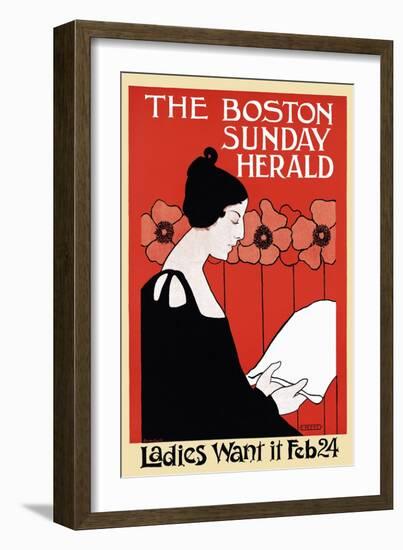 The Boston Sunday Herald, Ladies Want It Feb 24-Ethel Reed-Framed Art Print