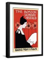 The Boston Sunday Herald, Ladies Want It Feb 24-Ethel Reed-Framed Art Print