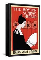 The Boston Sunday Herald, Ladies Want It Feb 24-Ethel Reed-Framed Stretched Canvas