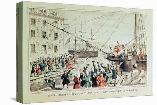 The Boston Tea Party, 1846-Currier & Ives-Stretched Canvas