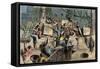 The Boston Tea Party, 6th of December 1773-French School-Framed Stretched Canvas