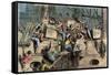 The Boston Tea Party, 6th of December 1773-French School-Framed Stretched Canvas