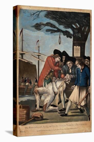 The Bostonian's Paying the Excise-Man, or Tarring and Feathering, 1774-Philip Dawe-Stretched Canvas