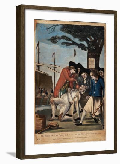 The Bostonian's Paying the Excise-Man, or Tarring and Feathering, 1774-Philip Dawe-Framed Giclee Print