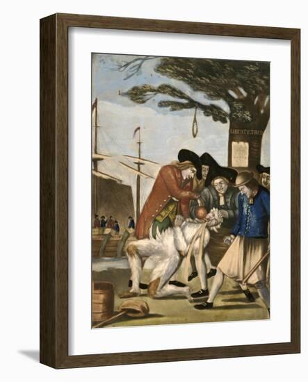 The Bostonian's Paying the Excise Man or Tarring and Feathering (Fowble 93), 1774-Philip Dawe-Framed Giclee Print