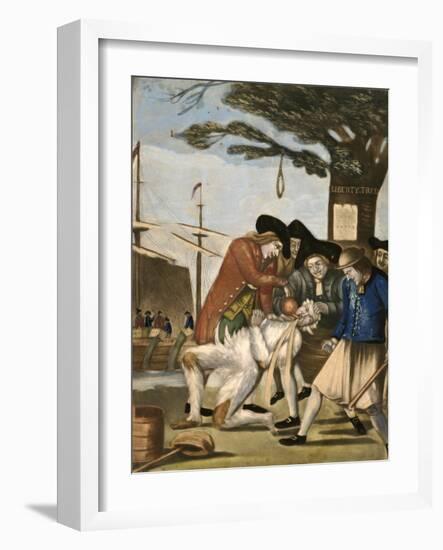 The Bostonian's Paying the Excise Man or Tarring and Feathering (Fowble 93), 1774-Philip Dawe-Framed Giclee Print