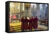 The Botafumeiro - an Incense Burner During Service in Cathedral, Santiago De Compestela, Galicia-Peter Adams-Framed Stretched Canvas