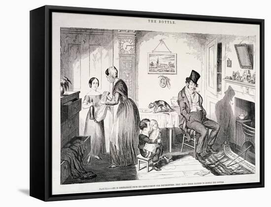 The Bottle, 1847-George Cruikshank-Framed Stretched Canvas