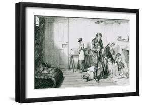 The Bottle, Plate V, Cold, Misery and Want Destroy Their Youngest Child-George Cruikshank-Framed Giclee Print